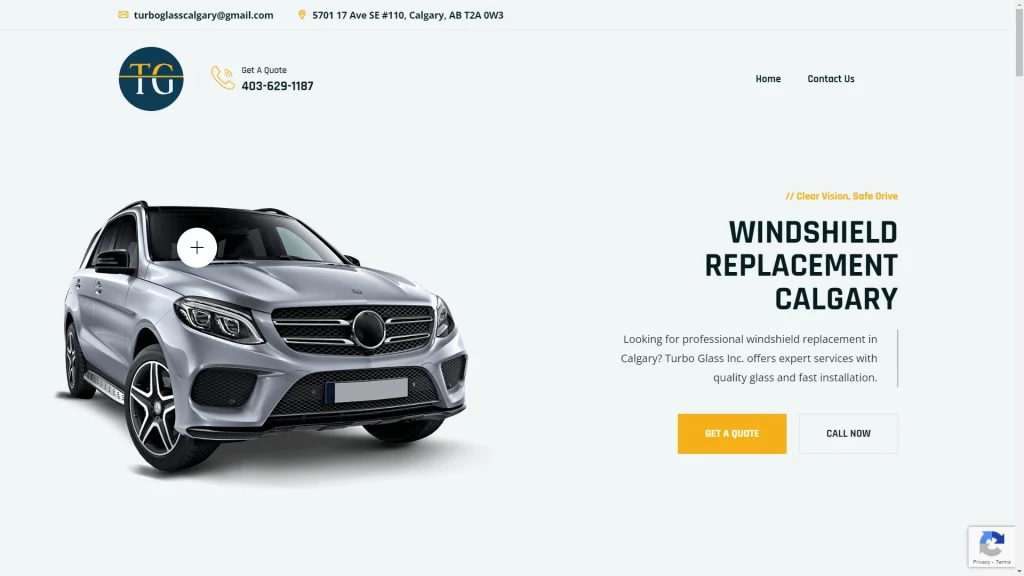 Auto glass company web design portfolio websites